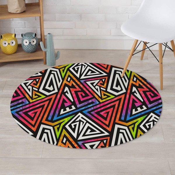 Geometric Round Rug