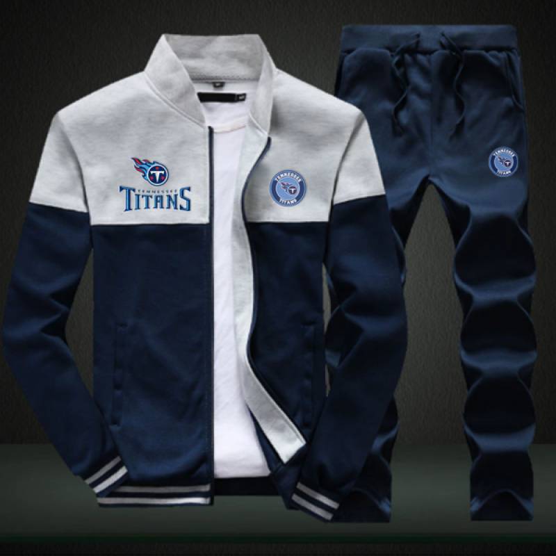 Tennessee Titans Sweatshirt +Sweatpants Mens Clothing 2 Pieces Sets Slim Tracksuit