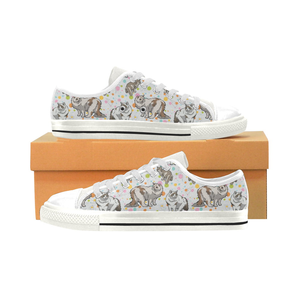 Ragamuffin Cat White Men’s Classic Canvas Shoes