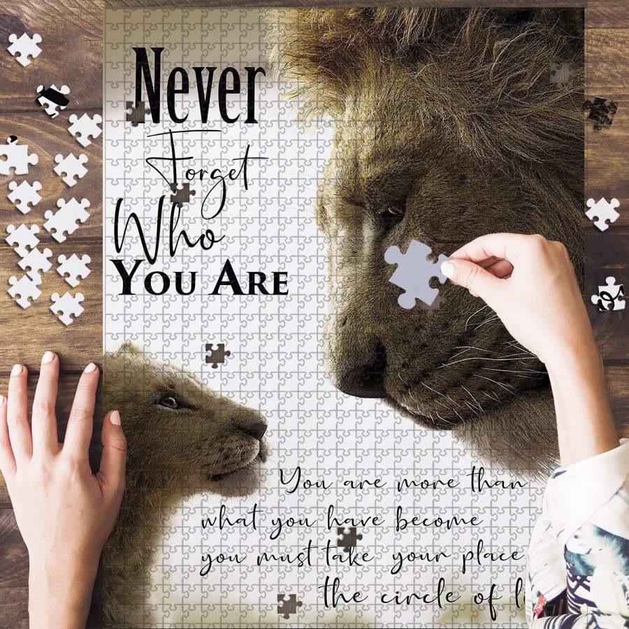 The Lion King never forget who you are WOODEN Jigsaw Puzzle, Gift For The Lion King Lovers