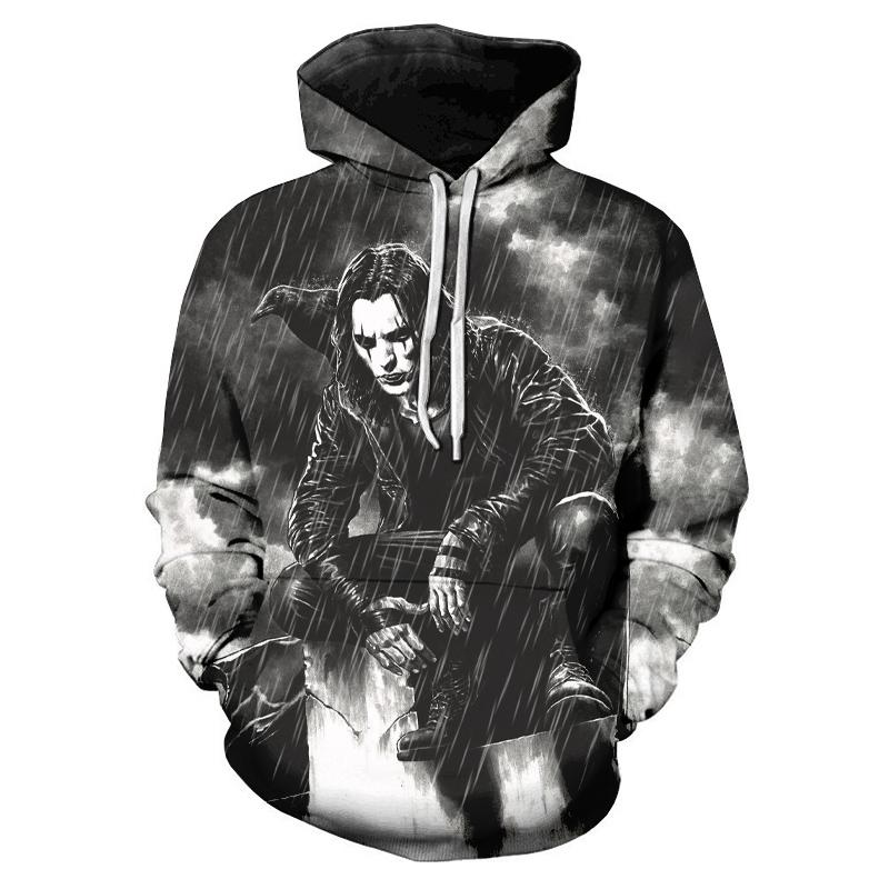 Horror Movie 3D Printed Pullover – The Crow Eric Draven Hoodies