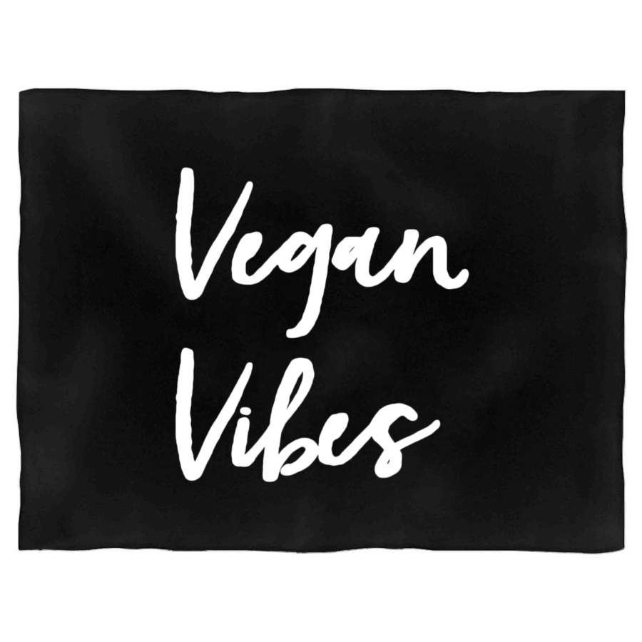 Vegan Vibes Hippie Plant Based Diet Animal Right Activist Vegetarian Blanket