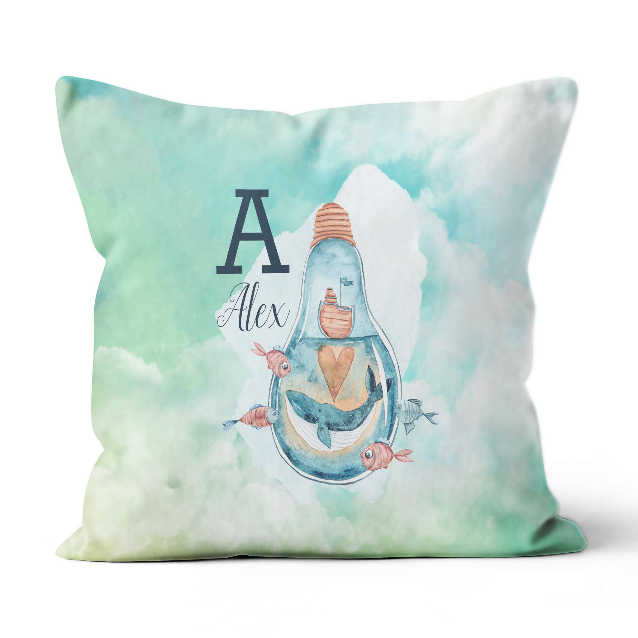 Cute Whale Nursery Decor Custom Name Gifts – Suede Pillow