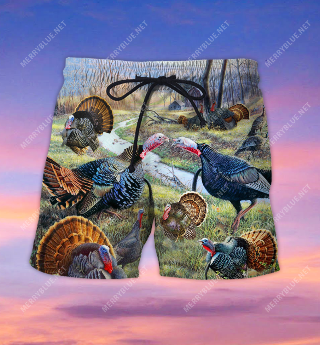 Wild Turkey In Spring Unisex Hawaii Shorts Ha97723