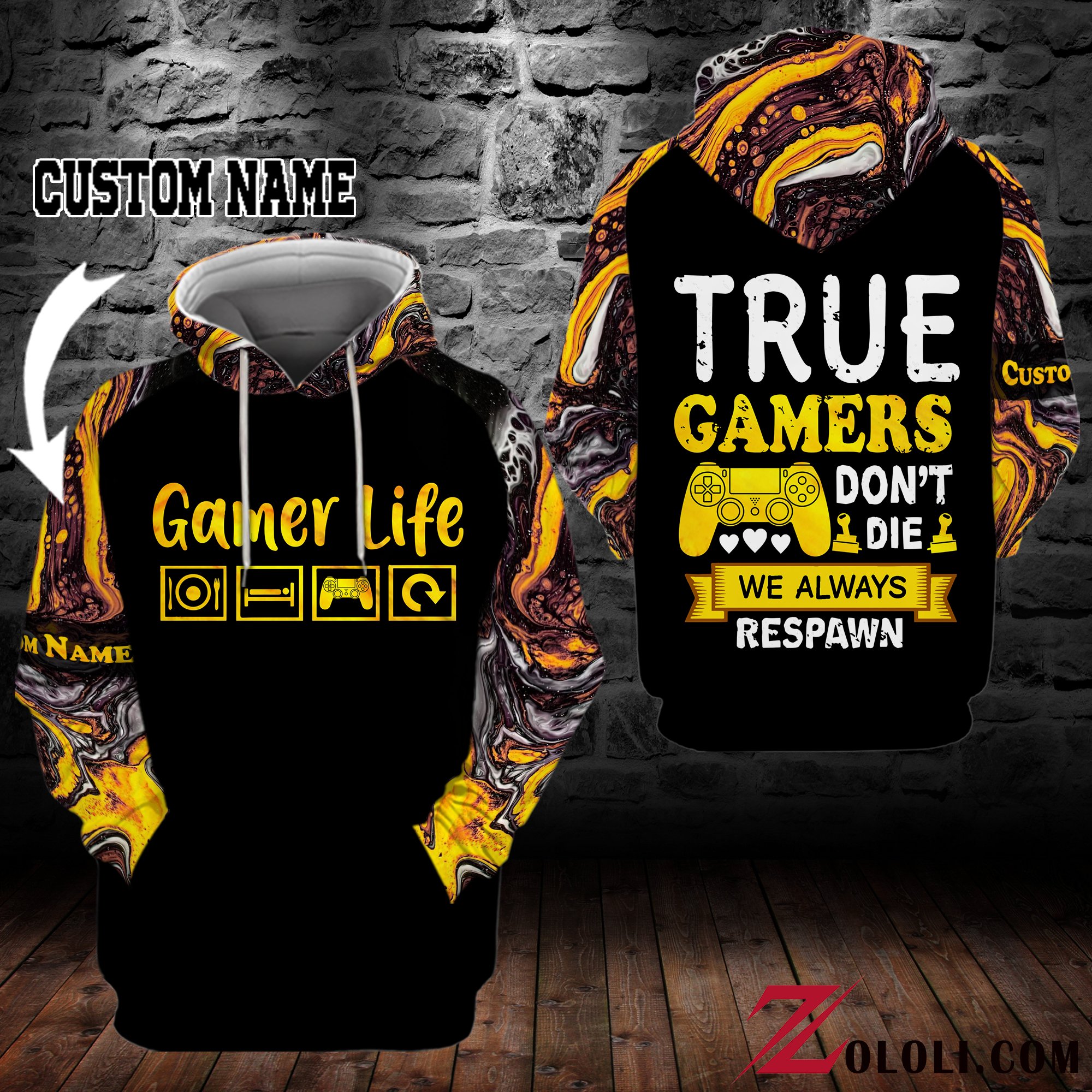 True gamer don’t die we always respawn Hoodie 3D custom LKT