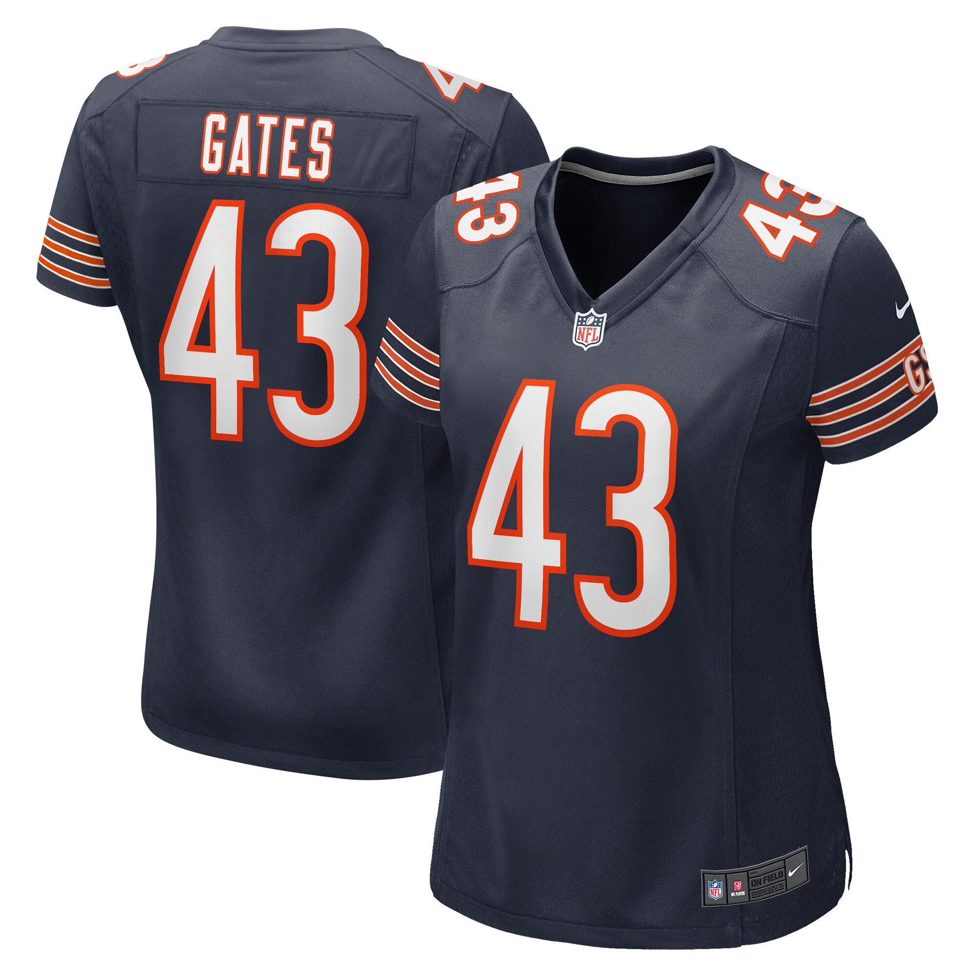 DeMarquis Gates Chicago Bears Women's Game Player Jersey – Navy