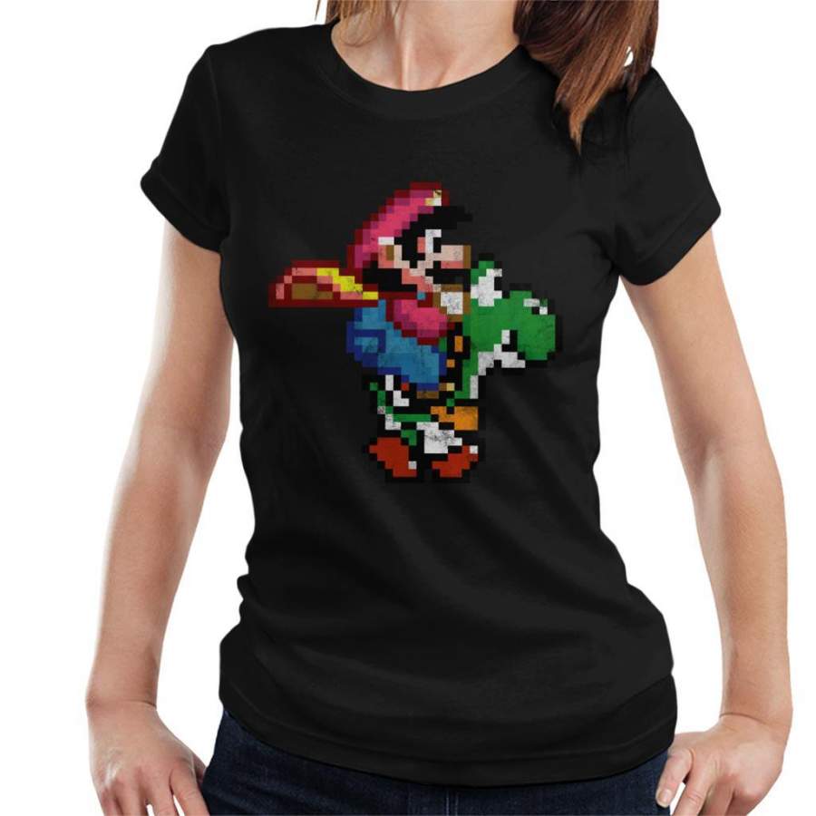 Pixel Mario And Yoshi Women’s T-Shirt
