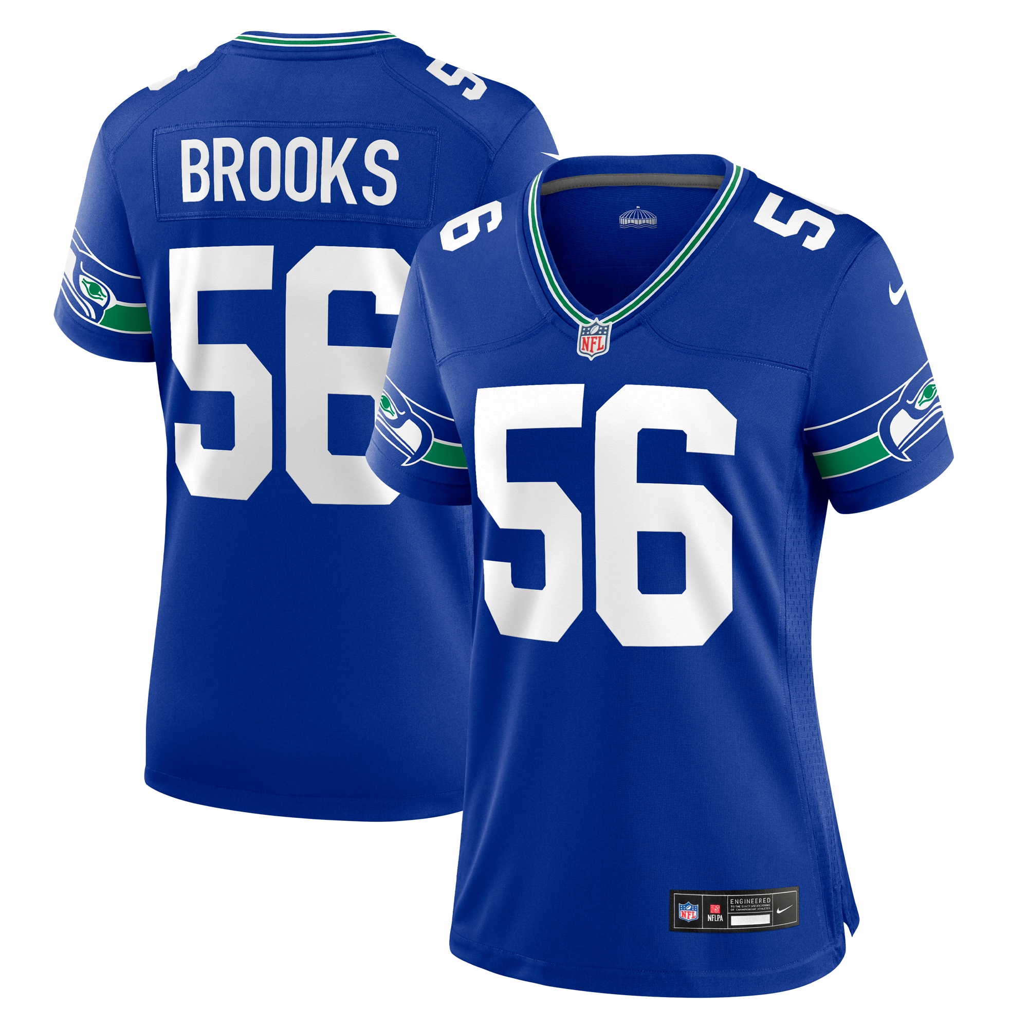 Women’s Seattle Seahawks Jordyn Brooks Royal Throwback Player Game Jersey