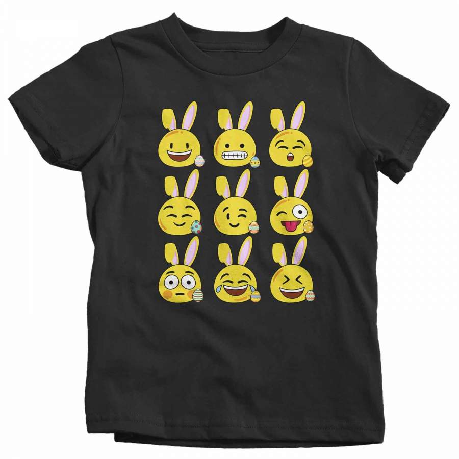 Kids Funny Easter T Shirt Easter Emoji Shirt Funny Bunny Easter Shirt Bunny Emoji Shirt Cute Shirt