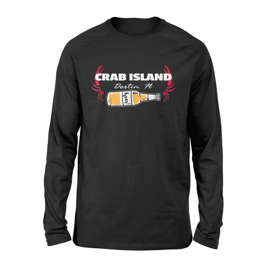 Crab Island Destin Souvenir Party Crab Legs Beer Long Sleeve T-Shirt