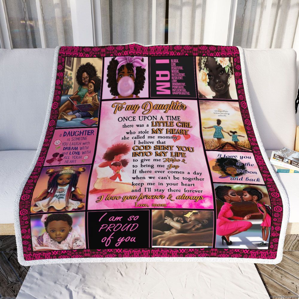 To My Daughter Black Girl Sofa Throw Blanket Qnk92