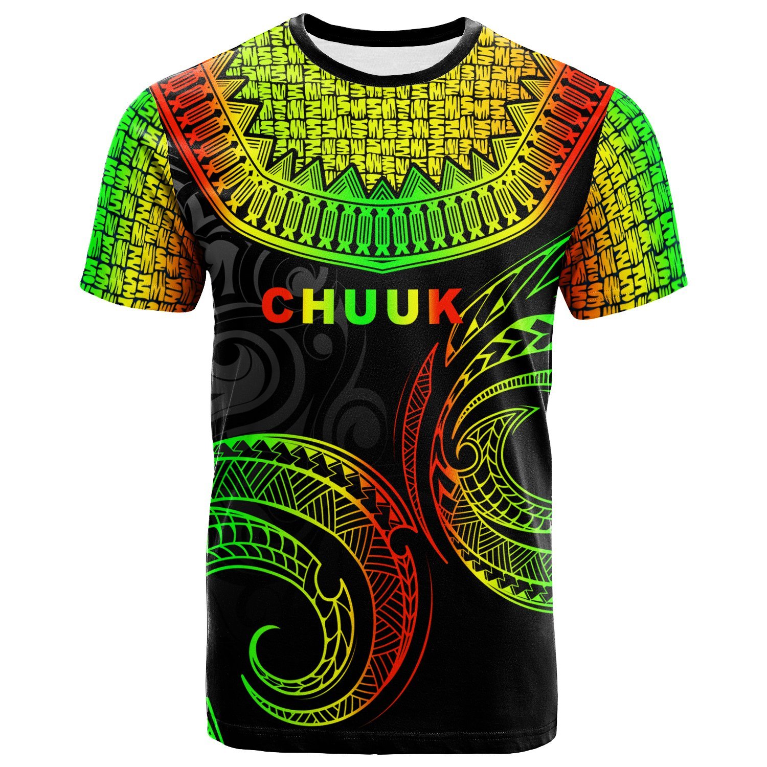 Chuuk Custom Personalised T-Shirt – Unique Serrated Texture Reggae – BN20