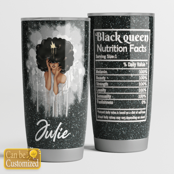 Personalized Cloud Girl Black Queen Nutrition Facts For Black Girl For Black Queen All Over Print 3D Tumbler