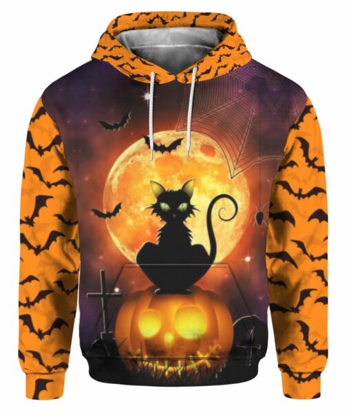 Happy Halloween With Black Cat 3D All Over Printed Shirts For Men And Women, Gift For Halloween Day, Happy Halloween