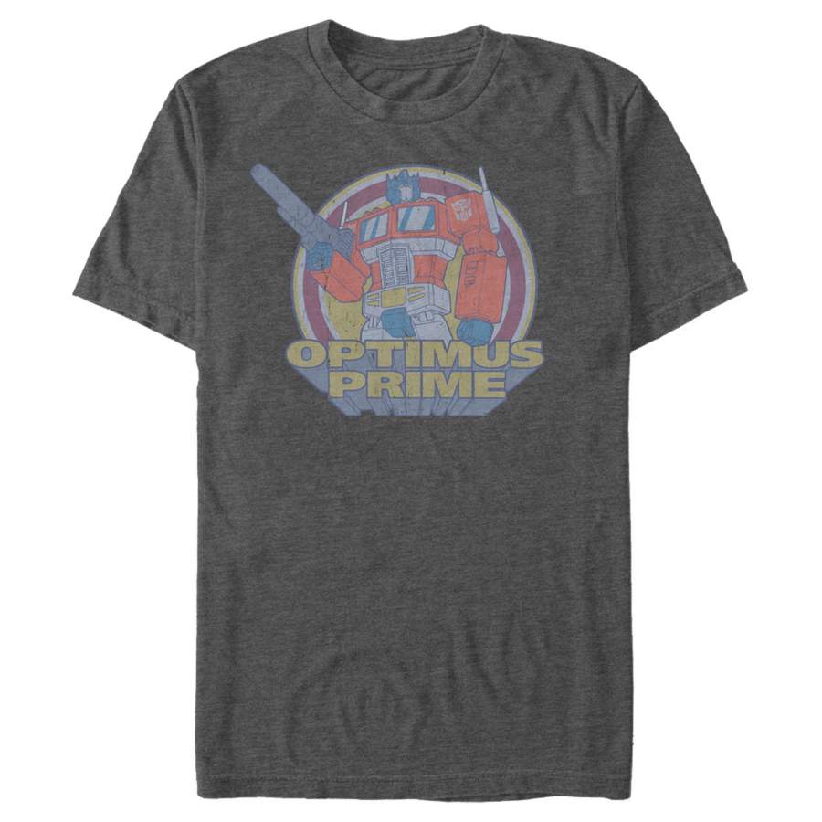 Transformers Men’s Optimus Prime Retro Circle  T-Shirt