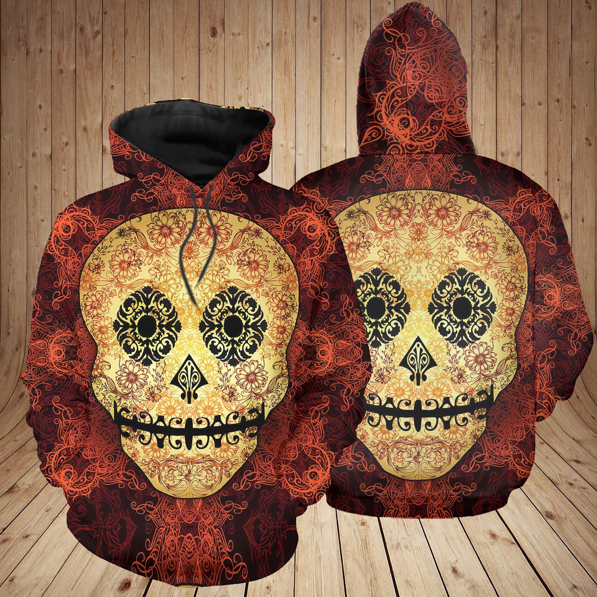 Skull Candy Pattern 3D Hoodie Sk-Cg00048-01