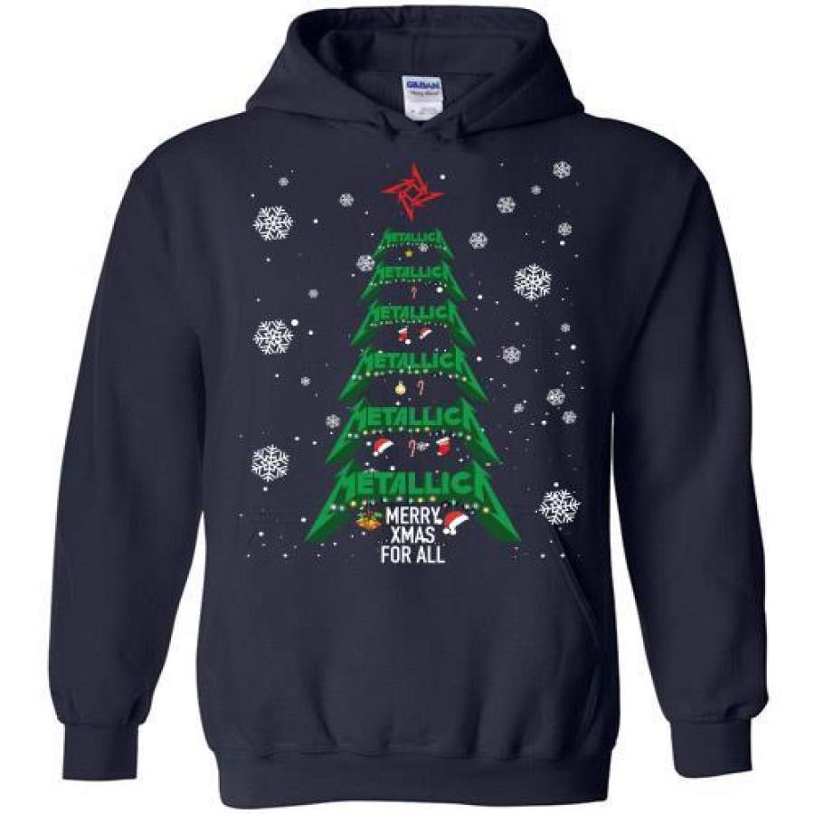 Metallica merry Xmas For All Christmas Tree Hoodie