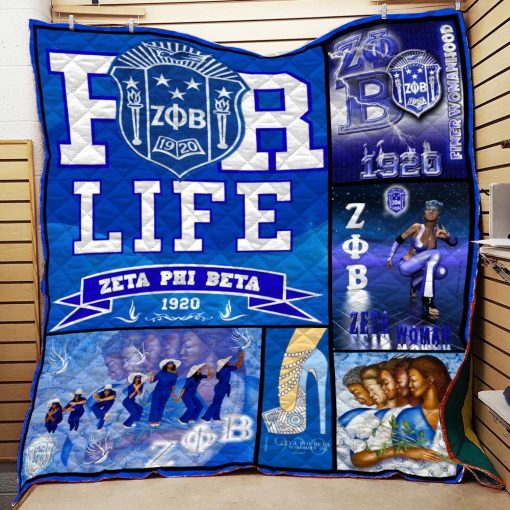 Zeta Phi Beta For Life Quilt All Over Printed