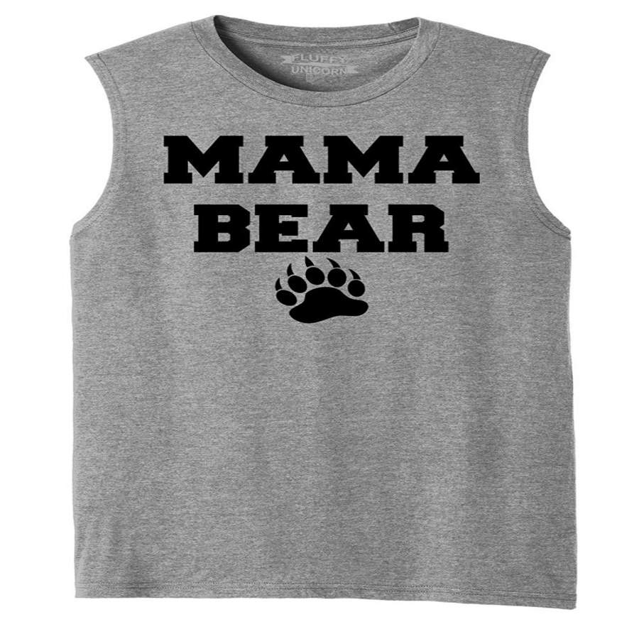 DTAFind DTA Comical Shirt Mens Mama Bear Cute T Shirt Mothers Day Gift Mom Mommy Muscle Tank