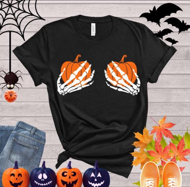 Skeleton Hands Shirt, Funny Halloween Shirt, Happy Halloween Shirt, Halloween Party, Trick Or Treat Shirt, Hand Bra