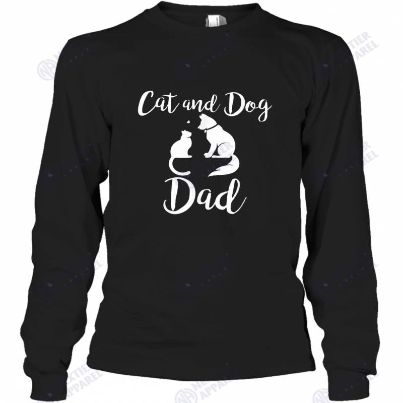 Pets Animals Cats and Dogs Cat Mom AF Dog Dad Puppy (1) Long Sleeve T-Shirt