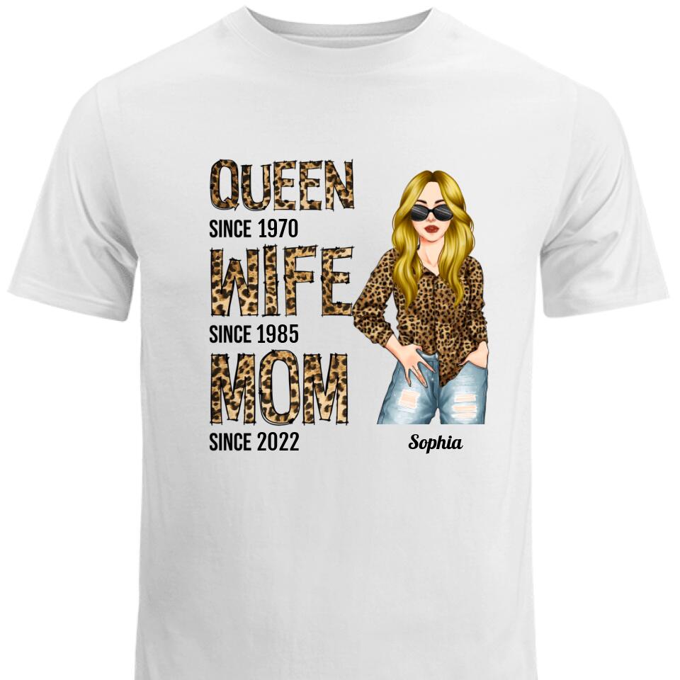 Queen Wife Mom Personalized T Shirts, Best Gift For Mom, Grandma, Frinendy – Trending Personalized