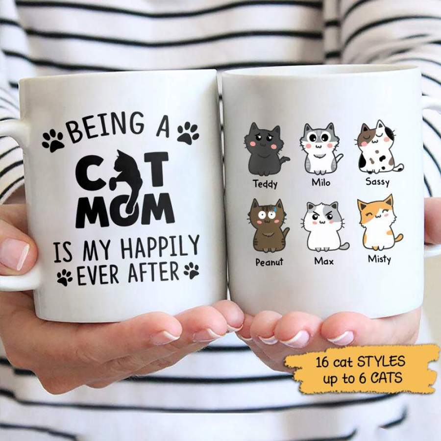 Being A Cat Mom Personalized Mug