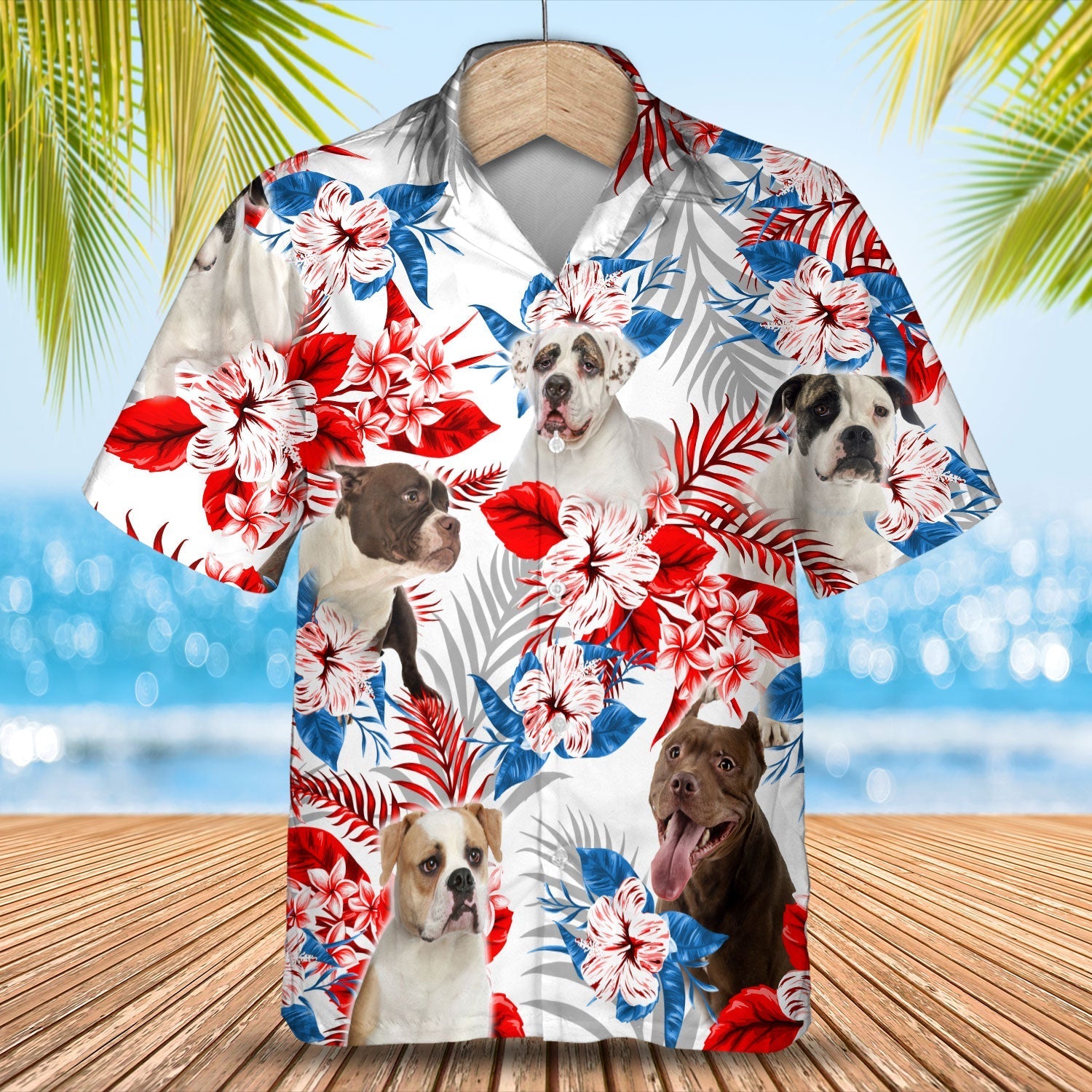 Bulldog American Flag Hawaii Hawaii Aloha Shirt For Dog Lover Ha30300