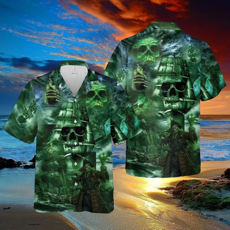 Mystery Of Ghost Ship Halloween Hawaii Unisex Print Aloha Short Sleeve Casual Shirt Ha81969