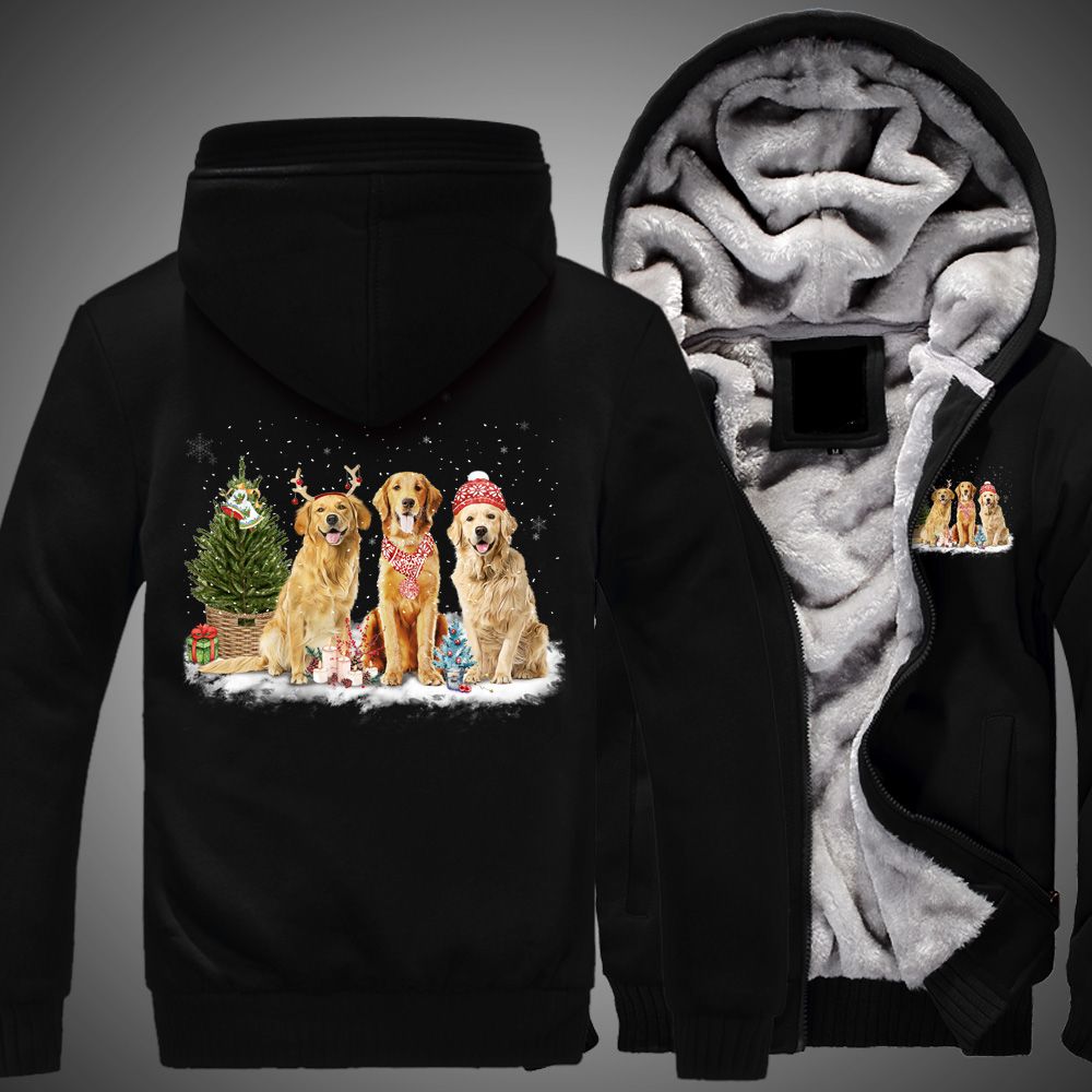 Golden Retriever Christmas Fleece Hoodie