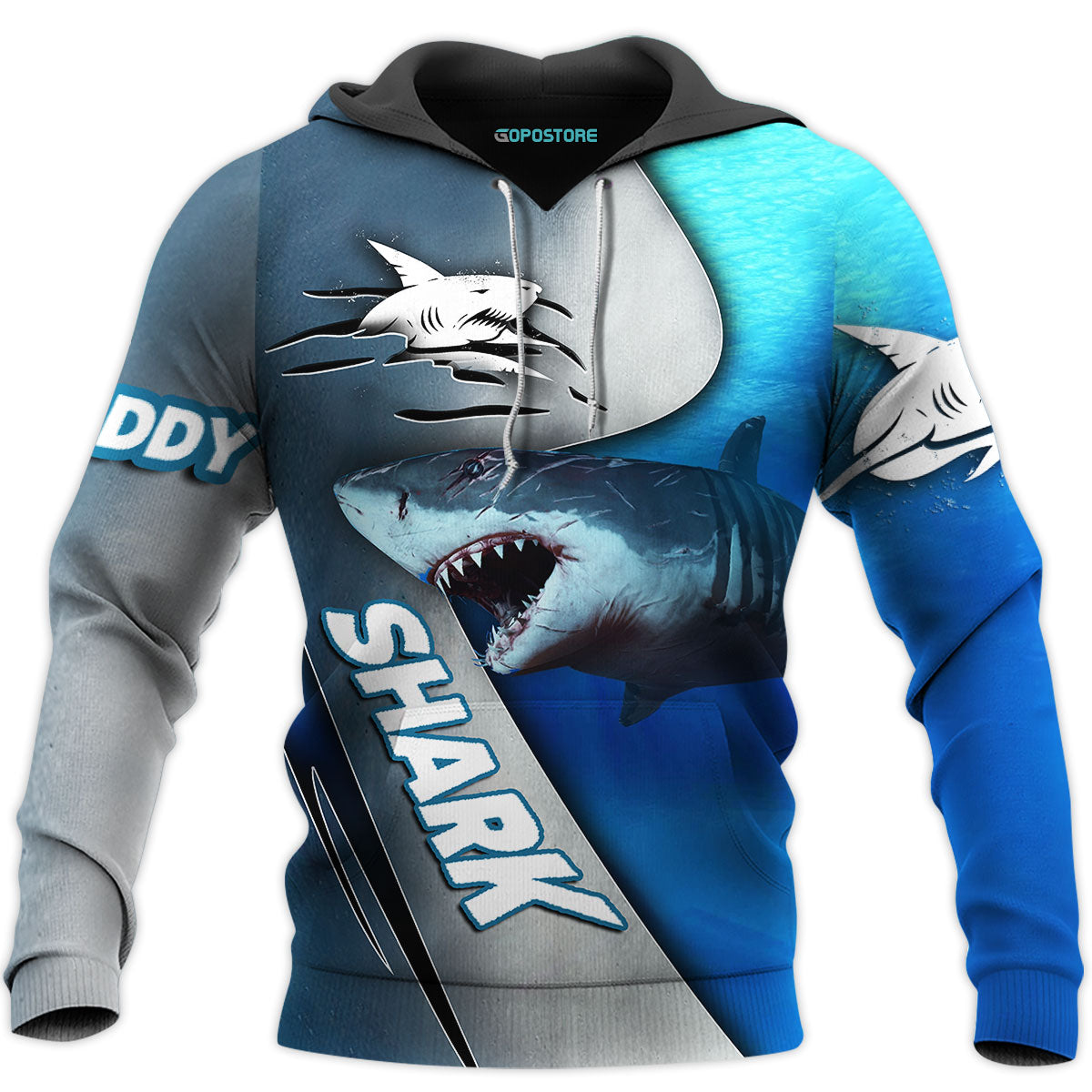 Daddy Shark 3D All Over Printed Shirts Custom Personalized Text Name Hoodie, Short, Sweater