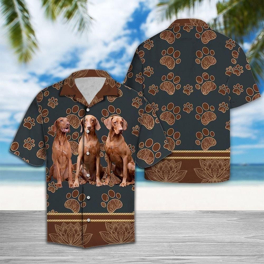 Cute Vizsla Aloha Hawaii Shirt Colorful Short Sleeve Summer Beach Casual For Men And Women Ha54865