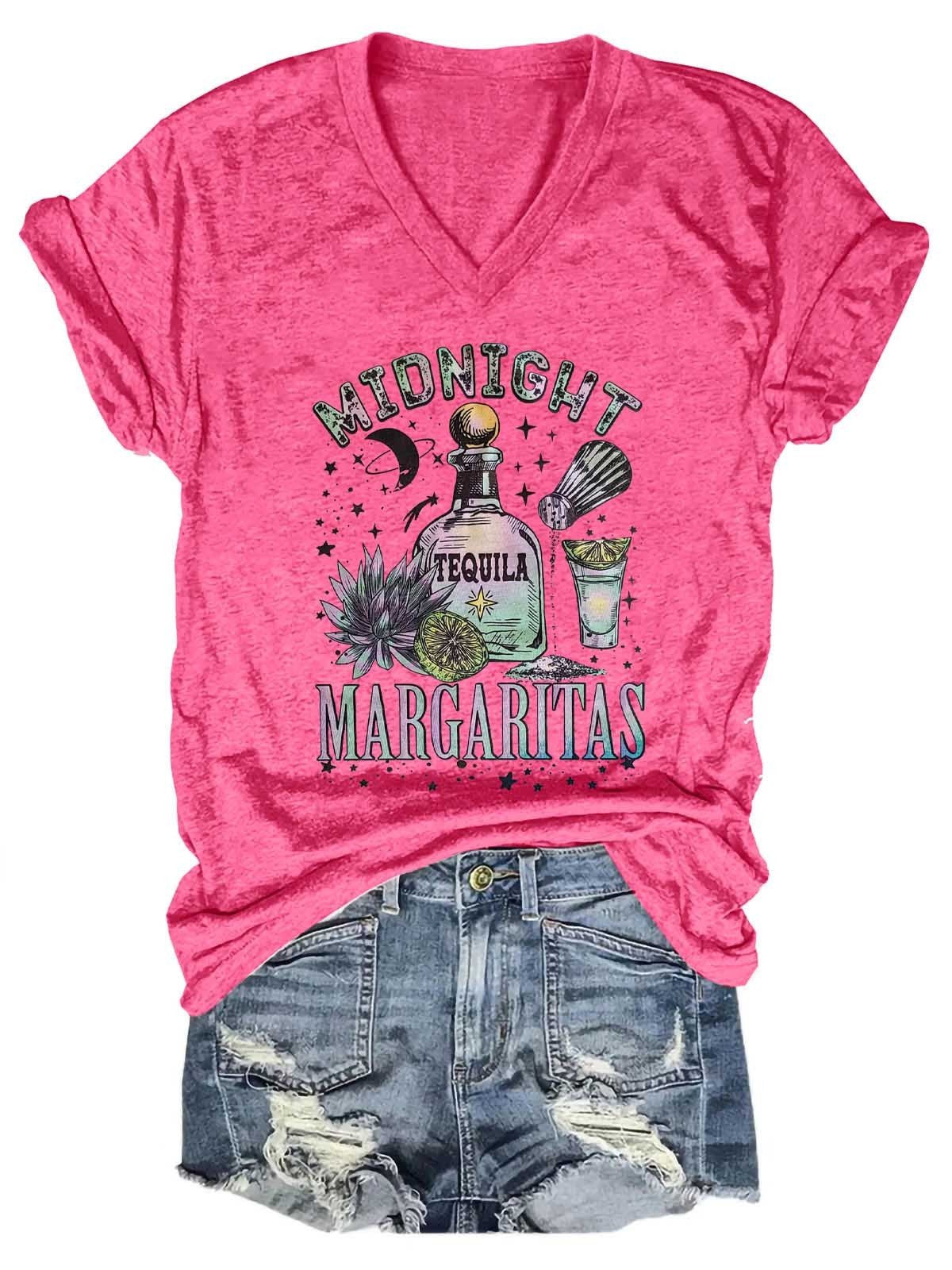 Women’S Midnight Margaritas V-Neck T-Shirt