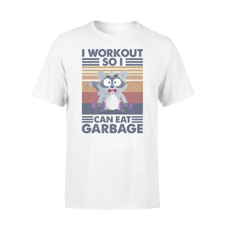 I Workout So I Can Eat Garbage Fitness Raccoon Vintage T-shirt