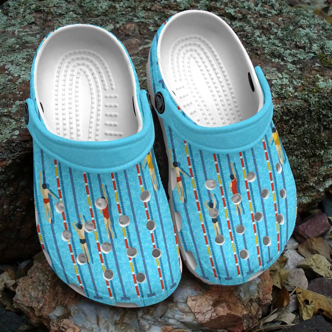 Swimming Personalized Clog, Custom Name, Text, Color, Number Fashion Style For Women, Men, Kid, Print 3D Swimming Race