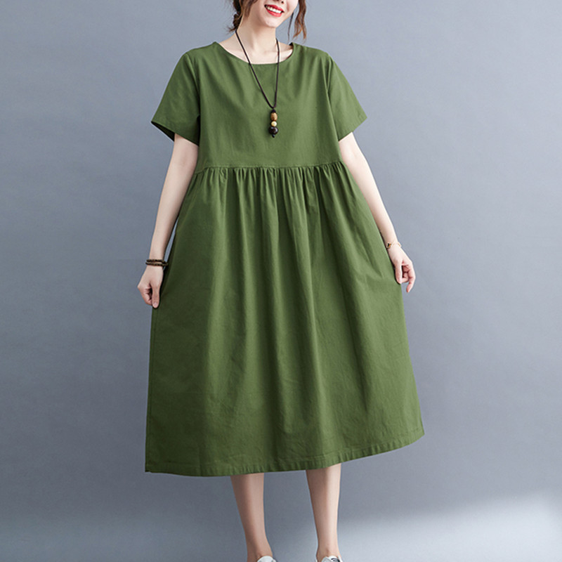 2022 New Arrival Korea Style Thin Soft Loose Cozy Sweet Girl’s Chic Summer Dress Women Casual Dress Office Lady Work Dress alx