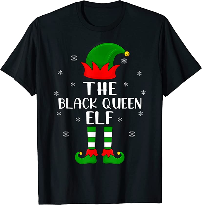 The Black Queen Elf Christmas Party Matching Family Xmas T-Shirt