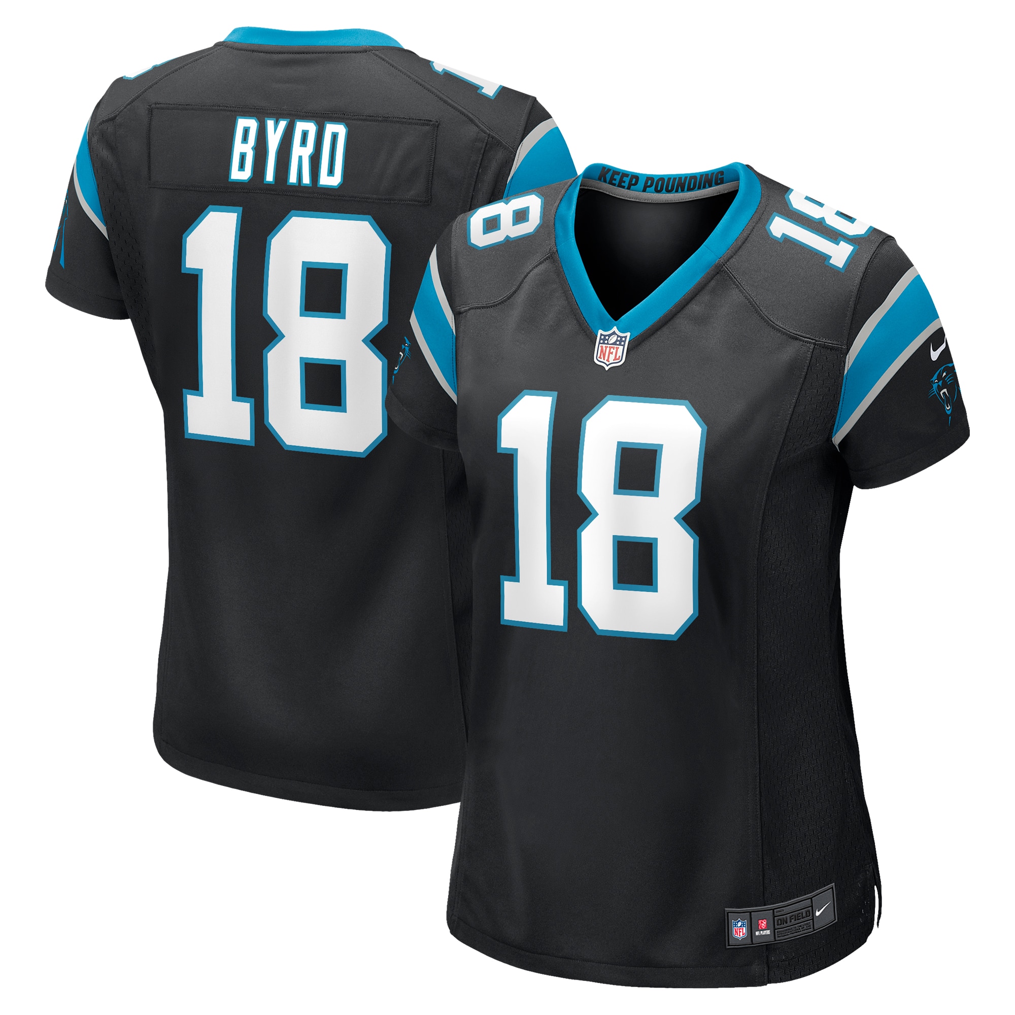 Women’s Carolina Panthers Damiere Byrd Black Game Player Jersey