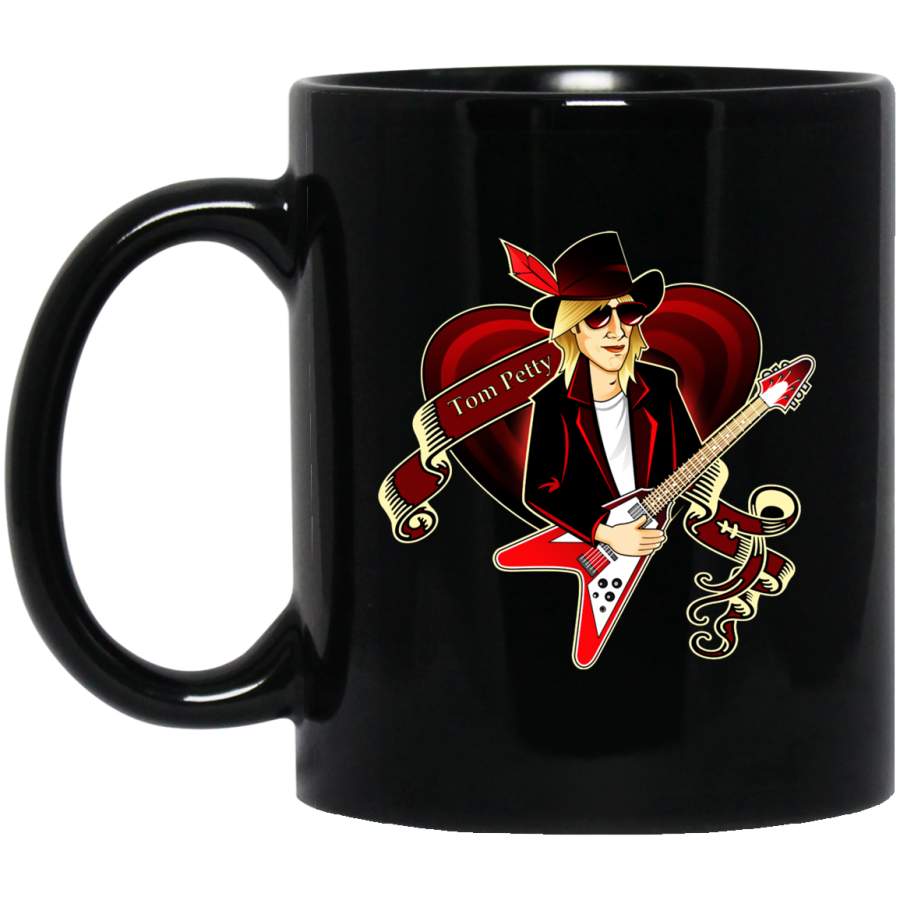 Tom Petty portrait Black Mug