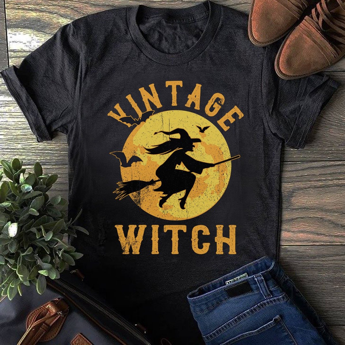 Vintage witch, Halloween – Standard T-shirt,, Gift for you, gift for her, gift for him, gift for witch lover