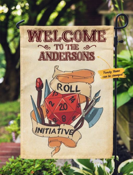 Welcome To Customized Dnd Roll For Initiative Garden Flag Canvas Custom Yard Flags Floral Home Decor, New House Gift, Art Decoration