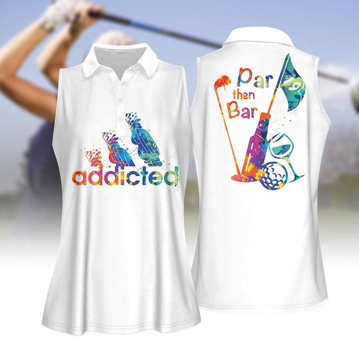 Water Color Par Then Bar Addicted Women Golf Polo Shirt