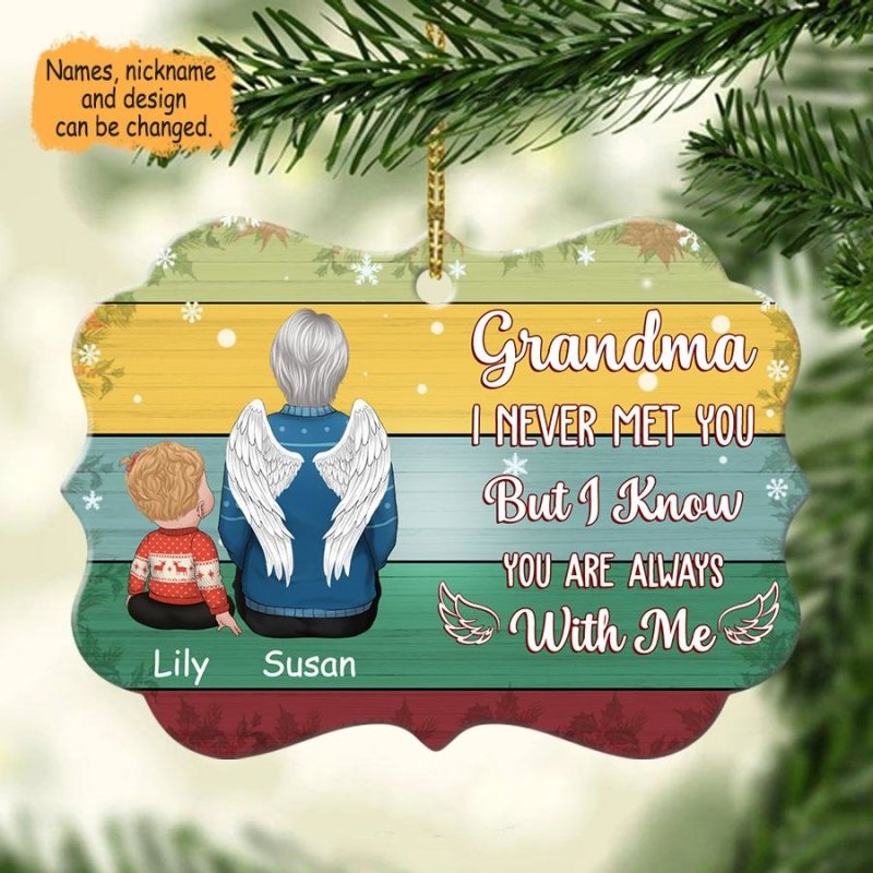 Baby Grandparents In Heaven Color Wood Personalized Christmas Ornaments