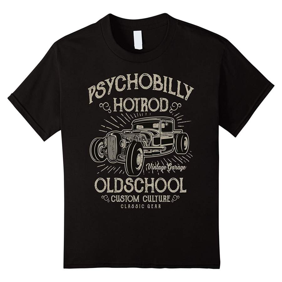 Vintage Psychobilly Rockabilly Hotrod Men T-Shirt Oldschool