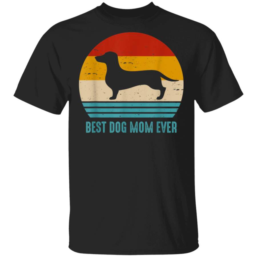 Vintage Best Dog Mom Ever Dachshund Mom Weiner Dog TShirt