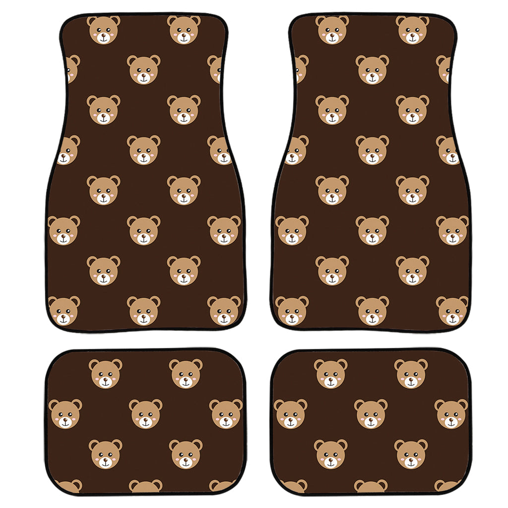 Cute Baby Grizzly Bear Pattern Print Front And Back Car Floor Mats, Front Car Mat