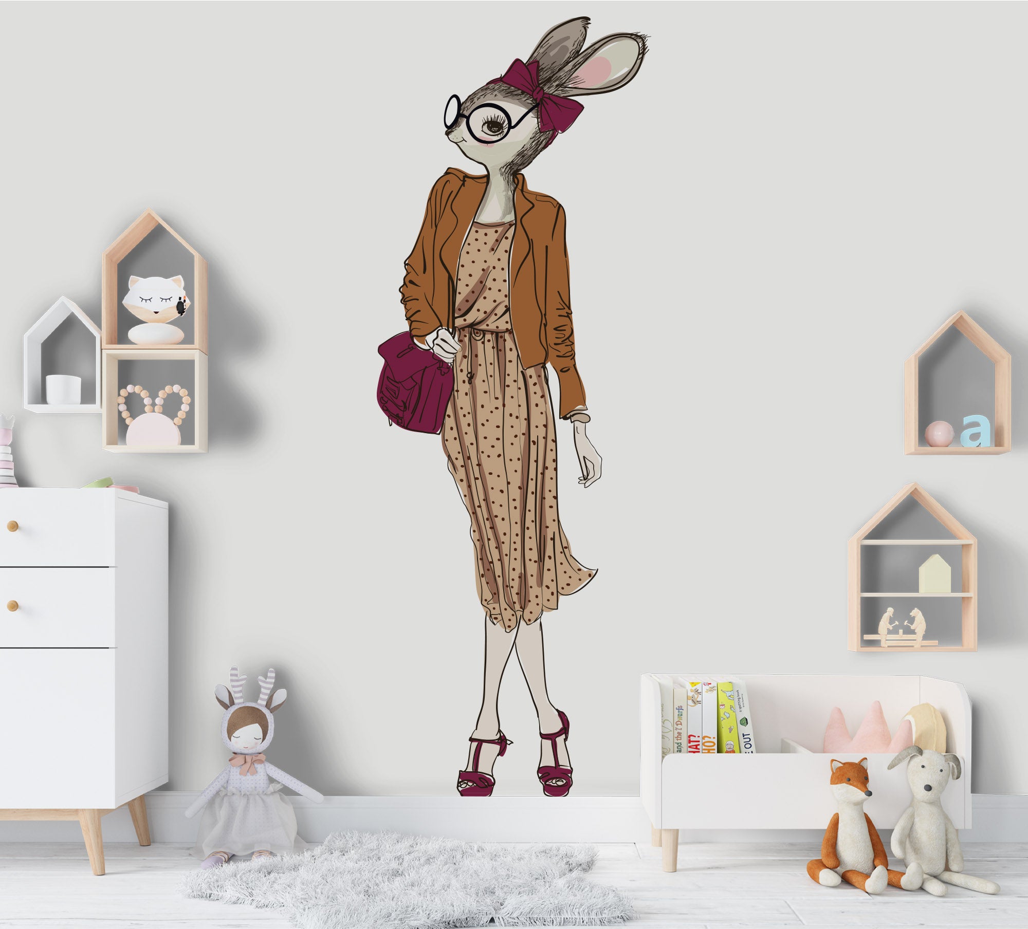 3D Color Cartoon Characters Rabbit Wall Mural Wallpaper 46