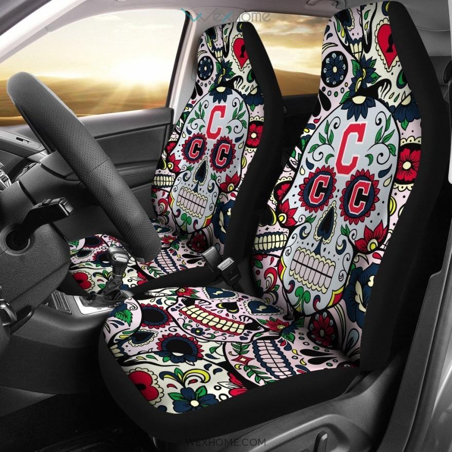 Party Skull Cleveland Indians Car Seat Covers Unique Car Gift 2021