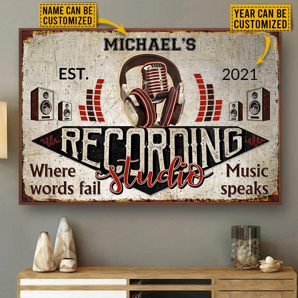 Aeticon Gifts Personalized Audio Mixing Recording Studio Canvas Mom Dad Gift Home Decor