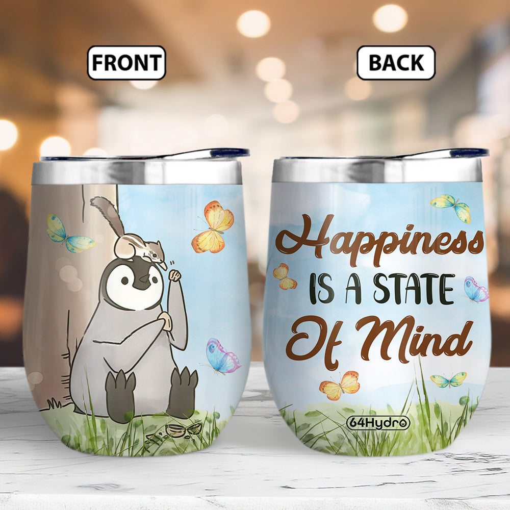 Penguin Happiness Is A State Of Mind Hhay2704006Y Wine Tumbler